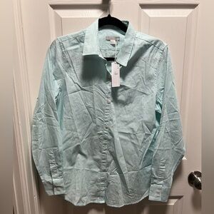 NEW Outerknown | Button Down Blouse White Blue‎ Sz S